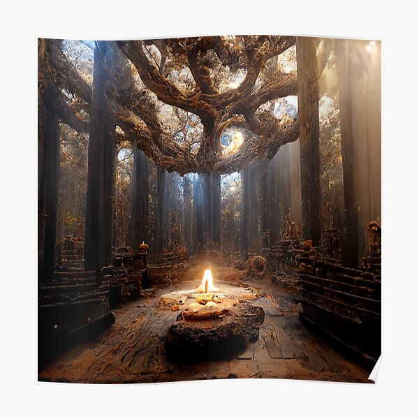 "Interior Design Of An Ancient Shrine. " Poster for Sale by ...