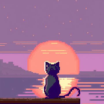 cat - pixel art Sticker for Sale by MoDsama  Pixel art, Pixel art  templates, Easy pixel art