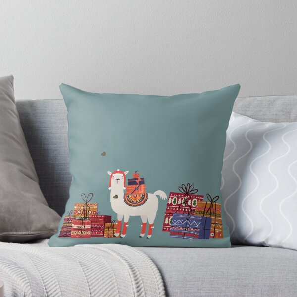 Artikelvorschau, Lamas lieben dich, Kawaii Weihnachtstiere, blaugrün, Vintage, Retro, hässliche Weihnachten, süße Weihnachten, ethnisch, trendy, Geschenke, Weihnachtsgeschenke entworfen und verkauft von Awearness.