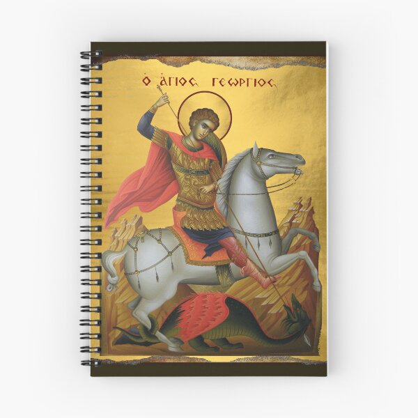 Artikelvorschau, Saint George Gold Icon Gold im byzantinischen Stil entworfen und verkauft von Yiorgos Designs.