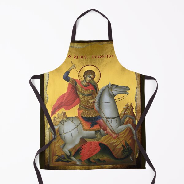 Item preview, Saint George Gold Icon Gold Byzantine Style designed and sold by Yiorgos Designs.