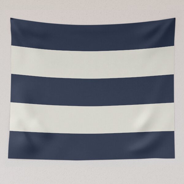 Item preview, Large NAVY BLUE and CREAM Horizontal STRIPES designed and sold by RachelMacht.