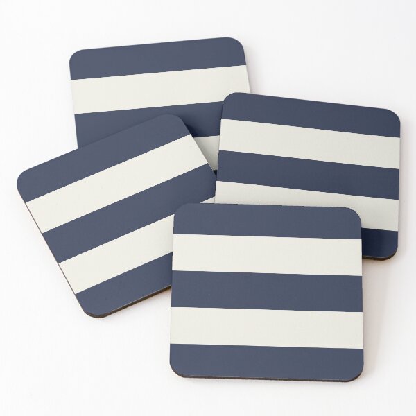 Item preview, Large NAVY BLUE and CREAM Horizontal STRIPES designed and sold by RachelMacht.