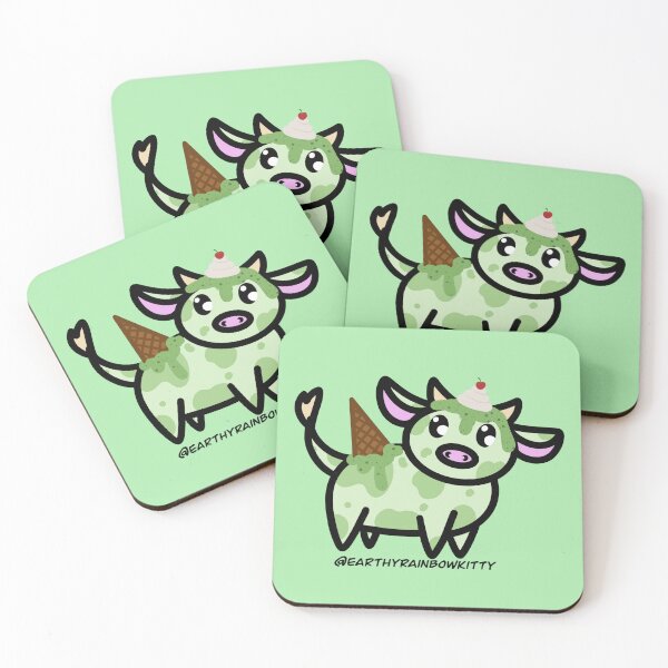 Item preview, Minty the Mint Chip Icecream Cow designed and sold by Cosmic Kitty Colors.
