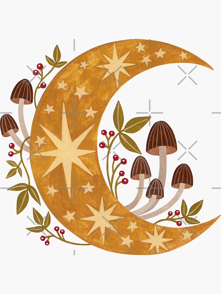 Moon Flower Mushroom Sticker – Sticker Art