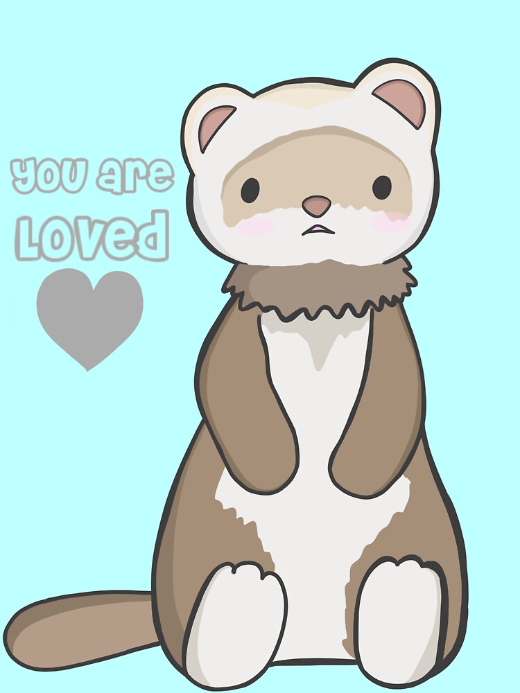 "Kawaii ferret" Sticker for Sale by Naturefaedesign Redbubble