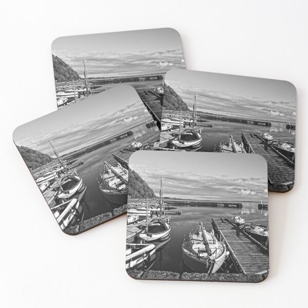 Item preview, Harbour at Avoch, Black Isle in monochrome designed and sold by Stephen Frost.