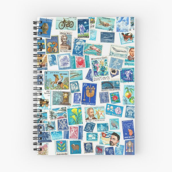 Item preview, Blue postage stamps from all over the world designed and sold by kittyvdheuvel.
