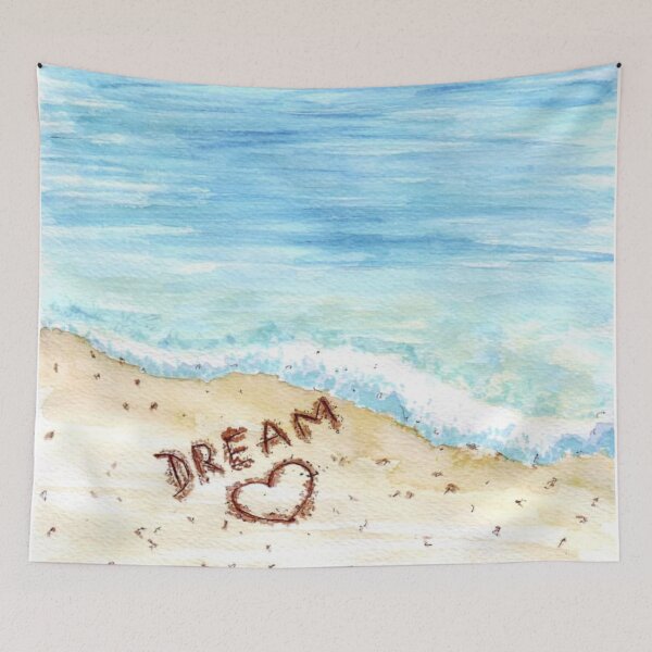 Item preview, Sunny coastline Watercolor seascape designed and sold by Wolshebnaja.
