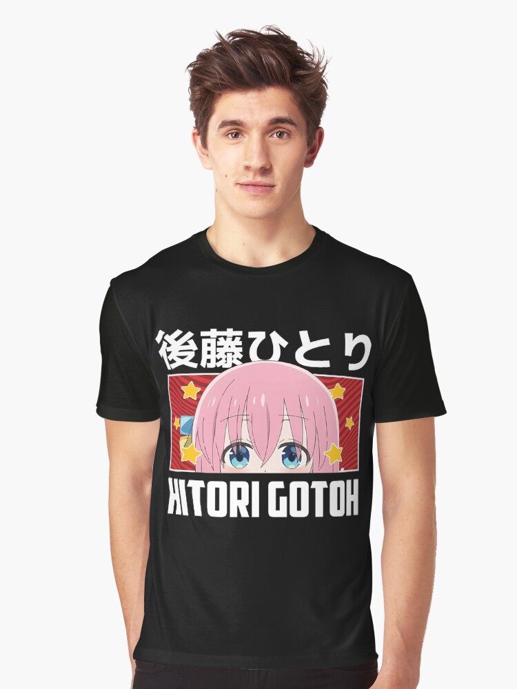Aperçu 1 sur 5. T-shirt graphique avec l'œuvre Hitori Gotou Peeker - Bocchi le rocher ! créée et vendue par Neelam789.