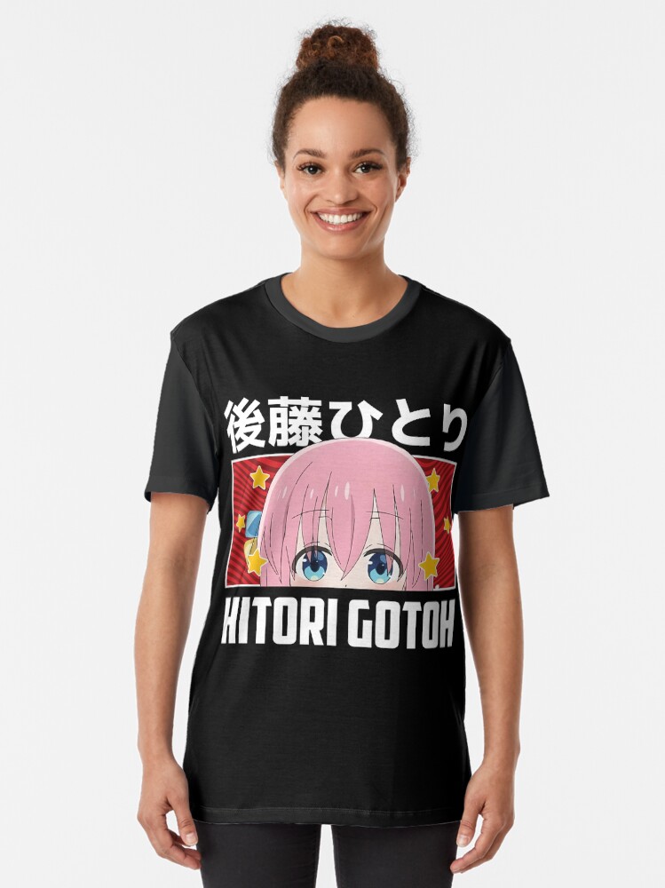 Aperçu 2 sur 5. T-shirt graphique avec l'œuvre Hitori Gotou Peeker - Bocchi le rocher ! créée et vendue par Neelam789.