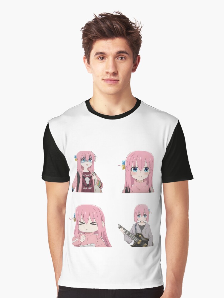 Aperçu 1 sur 5. T-shirt graphique avec l'œuvre Hitori Gotou - Bocchi le Rocher ! créée et vendue par Neelam789.