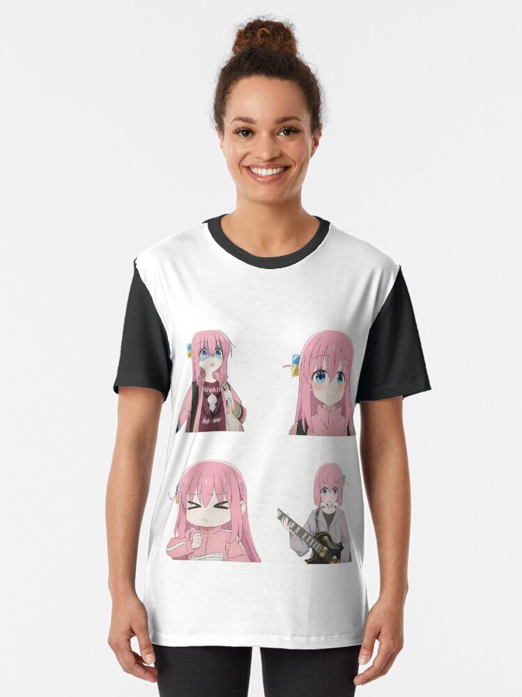 Aperçu 2 sur 5. T-shirt graphique avec l'œuvre Hitori Gotou - Bocchi le Rocher ! créée et vendue par Neelam789.