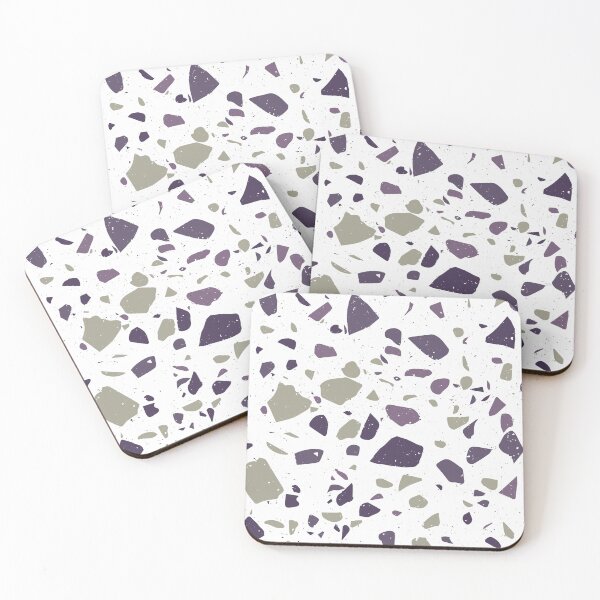 Item preview, White, Purple and Grey Terrazzo Tile Pattern designed and sold by thesnowwhyte.