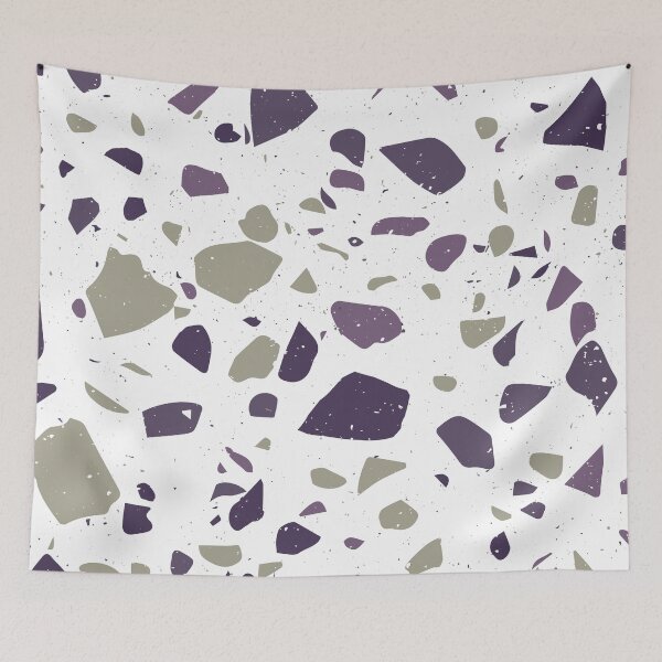 Item preview, White, Purple and Grey Terrazzo Tile Pattern designed and sold by thesnowwhyte.