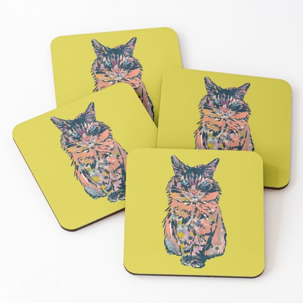 Item preview, Navy Coral Polka Dot Kitty Cat  designed and sold by ginaisarty.
