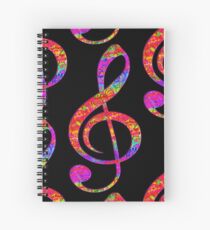 Psychedelic Music Symbol Spiral Notebook