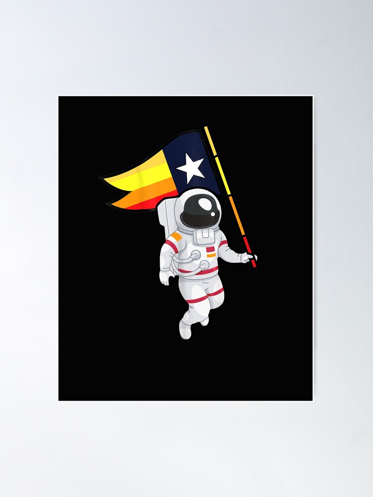 Houston Retro Astronaut Texas Flag T-shirt 