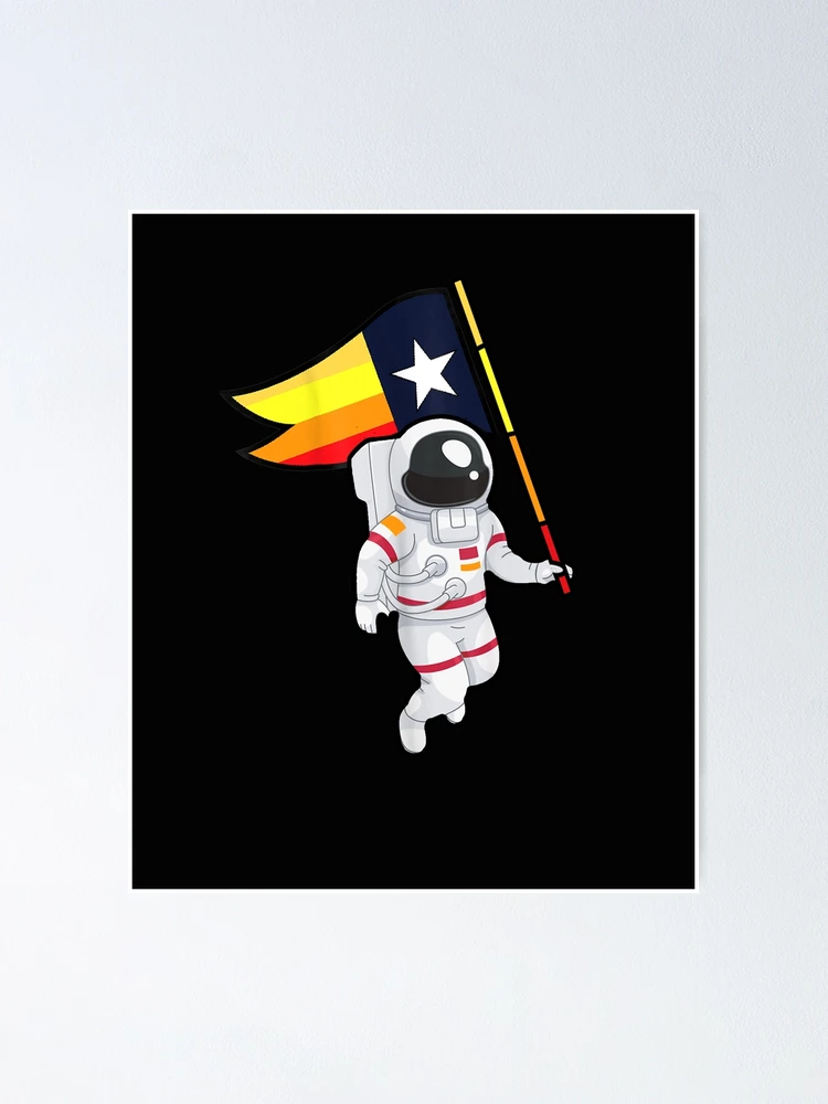 Houston Champ Texas Flag Astronaut Space City  Sticker for Sale by  Robbonard