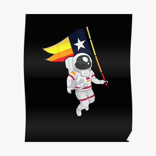 Houston Retro Astronaut Texas Flag T-shirt 