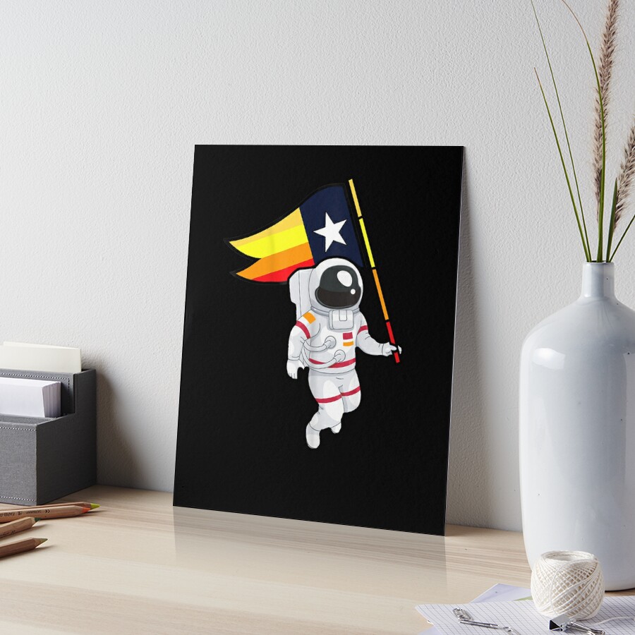 Houston Champ Texas Flag Astronaut Space City Art Board Print for Sale by  NabShirts