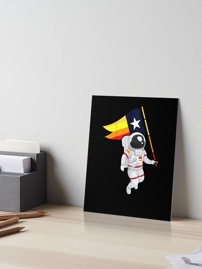 Houston Champ Texas Flag Astronaut Space City Art Board Print for Sale by  NabShirts