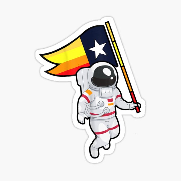 Houston Champ Texas Flag Astronaut Space City  Sticker for Sale by  Robbonard