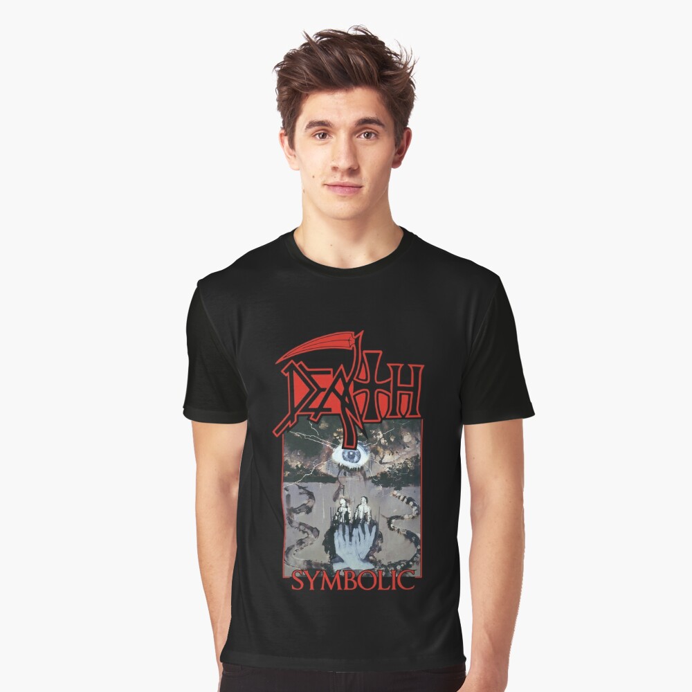 Retro Death Rock Band T Shirt Symbolic Album Cover T Shirts Heavy