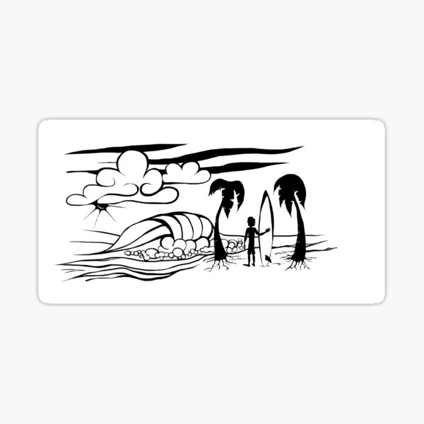 Sunset Surfer Sticker