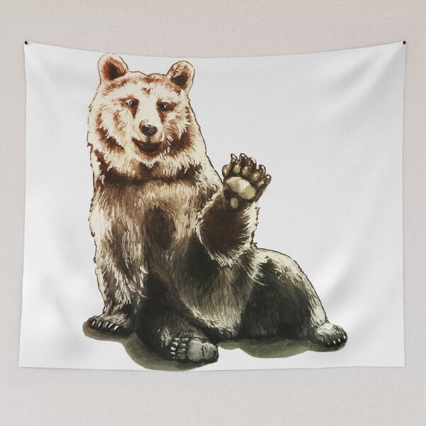 Item preview, Waving Grizzly Bear designed and sold by Amanda Richmond.