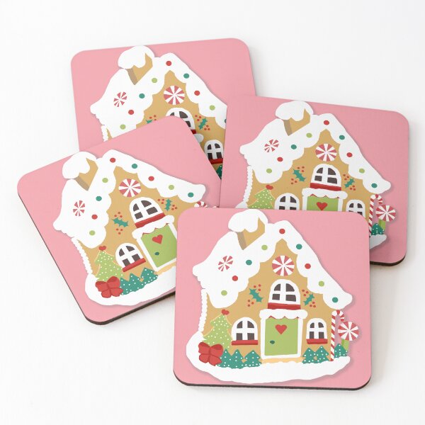 Item preview, Cute Girly Snowy Gingerbread House Pink Merry Christmas designed and sold by tanjica.