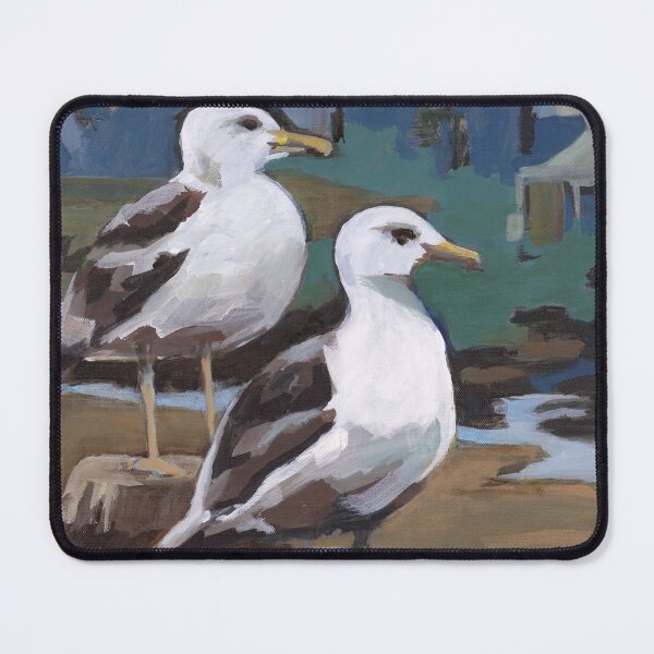 Item preview, Two Seagulls on Dock designed and sold by AMOpainting.