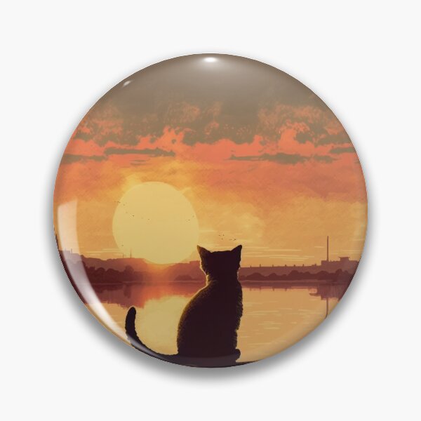 Item preview, Cat Looking At Sunset Sticker designed and sold by vectrus.