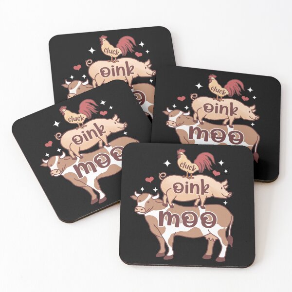 Artikelvorschau, Vintage Farm Animals - Moo, Oink, Gluck - Kuh, Schwein, Hahn, entworfen und verkauft von handsoftime2020.