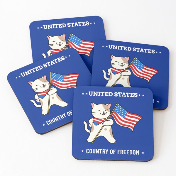 Item preview, cat cartoon freedom usa designed and sold by LGMmugsdesign.