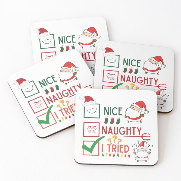 Item preview, Nice Naughty I Swear I Tried Funny Christmas Design For Santa and Christmas Lovers designed and sold by CandyDroidMerch.
