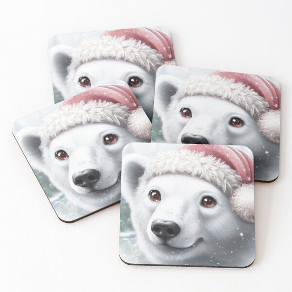 Item preview, Cutedom - Polar Bear In Christmas Hat designed and sold by RaynbowCute.