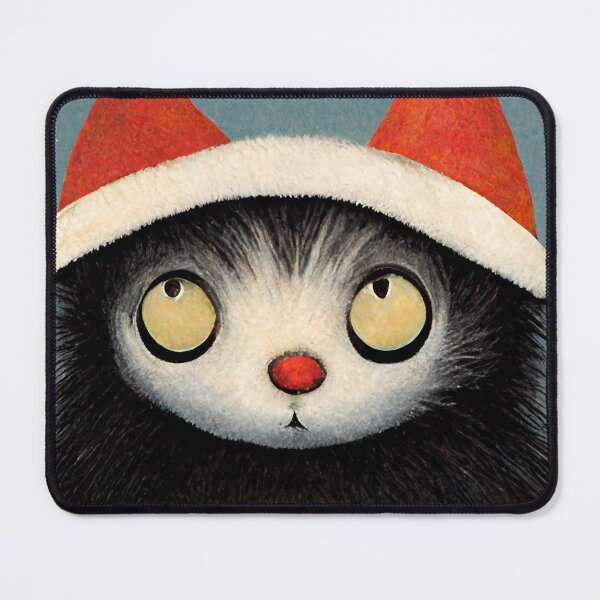 Item preview, A cute cat with a strange santa hat designed and sold by LiliD.