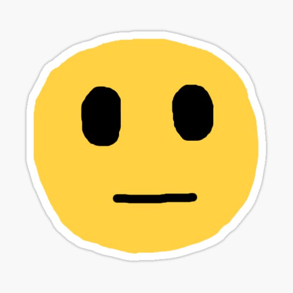 "straight face emoji" Sticker for Sale by groovyham Redbubble