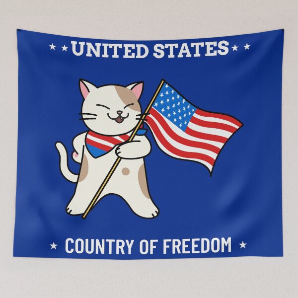 Item preview, cat cartoon freedom usa designed and sold by LGMmugsdesign.