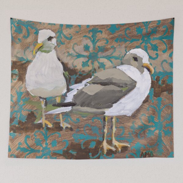 Item preview, Seagull Couple with Pattern designed and sold by AMOpainting.