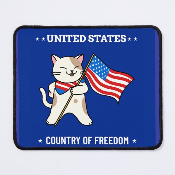 Item preview, cat cartoon freedom usa designed and sold by LGMmugsdesign.