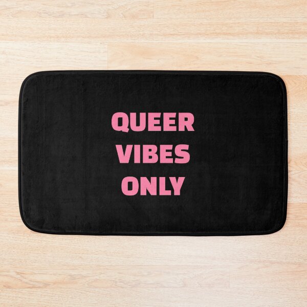 Item preview, Queer Vibes Only pink text - gay pride designed and sold by Inspirationmotivation.