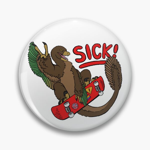 Item preview, SICK skateboarding raptor dinosaur designed and sold by skipjaw.