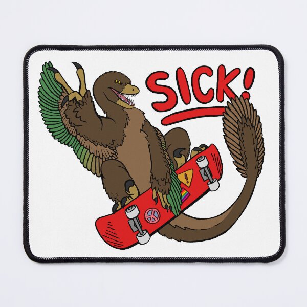 Item preview, SICK skateboarding raptor dinosaur designed and sold by skipjaw.