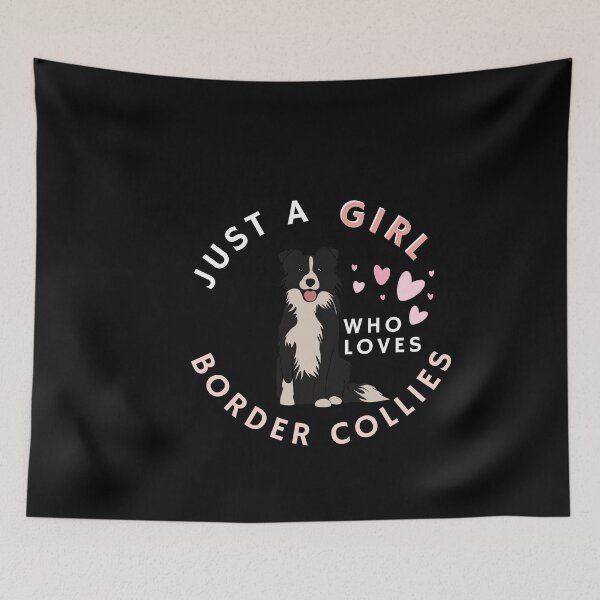 Aperçu de l'œuvre Juste une fille qui aime les border collies pour les amoureux des border collies créée et vendue par Brimwood.
