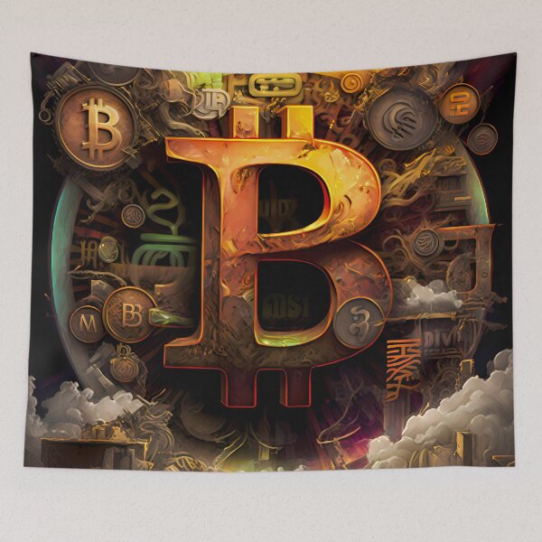 Item preview, Arte de la fantasía del logotipo de Bitcoin designed and sold by HodlerSqvad.