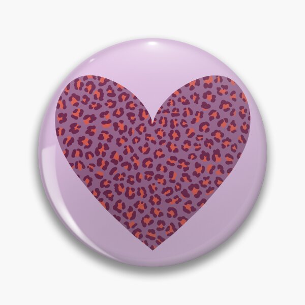 Item preview, Purple and orange Leo print heart designed and sold by Malva-and-Co.