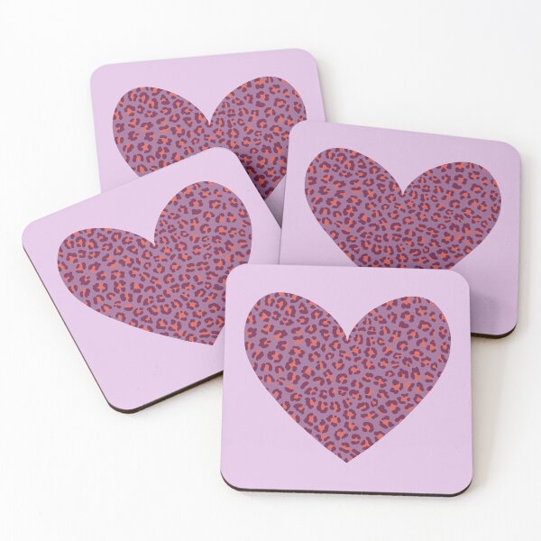 Item preview, Purple and orange Leo print heart designed and sold by Malva-and-Co.