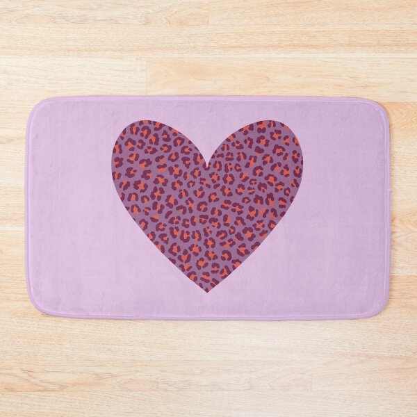 Item preview, Purple and orange Leo print heart designed and sold by Malva-and-Co.